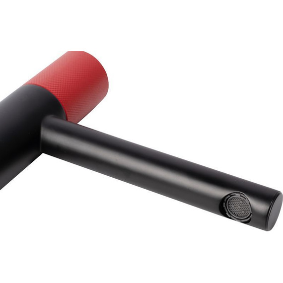 Смеситель для раковины Bronze de Luxe Avantgarde 2010RH, черный матовый/красный - фото 3