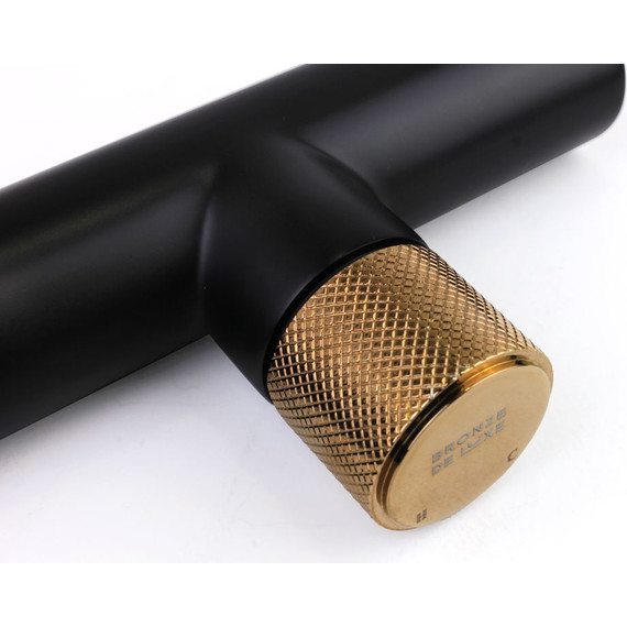 Смеситель для раковины настенный Bronze de Luxe Avantgarde 2021MH, чёрный матовый/розовое золото - фото 5