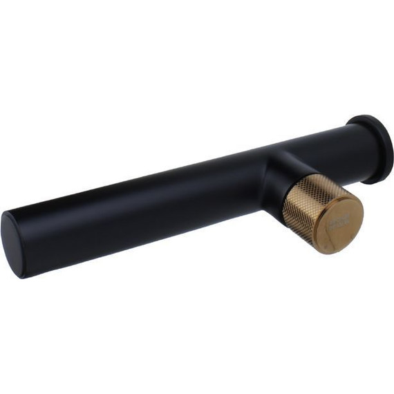 Смеситель для раковины настенный Bronze de Luxe Avantgarde 2021MH, чёрный матовый/розовое золото - фото 