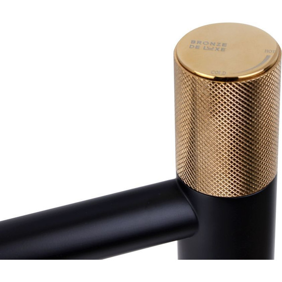 Смеситель для раковины высокий Bronze de Luxe Avantgarde 2030MH, черный матовый/розовое золото - фото 2