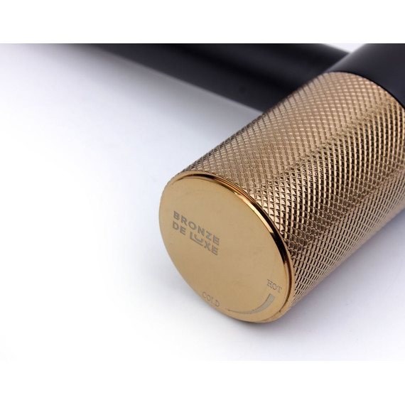 Смеситель для раковины высокий Bronze de Luxe Avantgarde 2030MH, черный матовый/розовое золото - фото 3