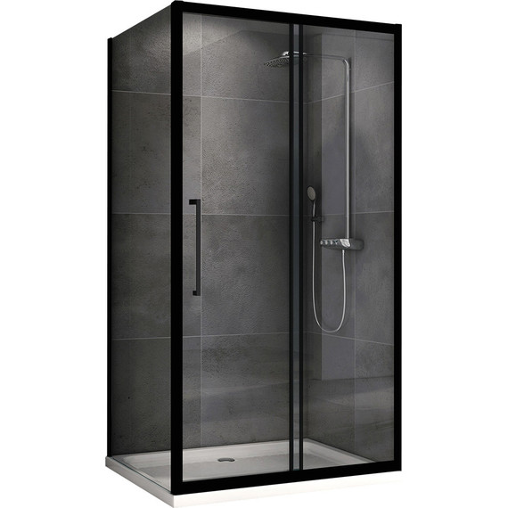 Душевое ограждение Abber Schwarzer Diamant 130х80 см AG30130BH-S80B, черный/прозрачное - фото 