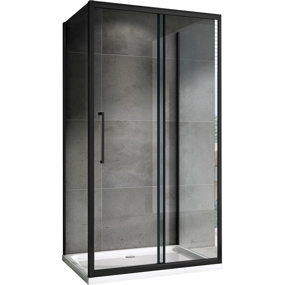 Душевое ограждение Abber Schwarzer Diamant 160х80 см AG30160BH-S80B-S80B, черный/прозрачное - фото 