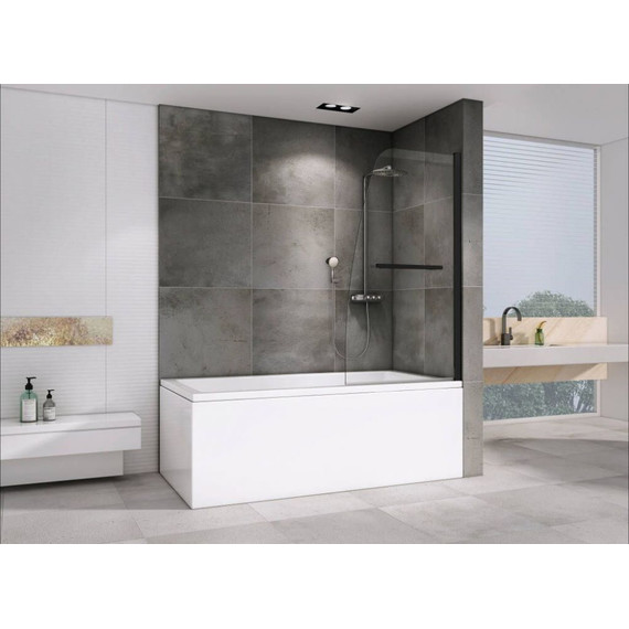 Шторка для ванны Abber Ewiges Wasser 80 см AG50080B, черный/прозрачное - фото 2