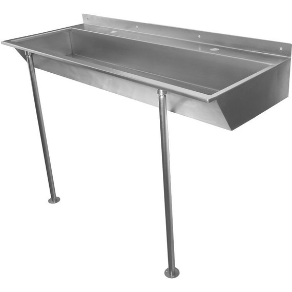 Раковина подвесная антивандальная Тругор L=2,4 м (слив справа) - фото 4