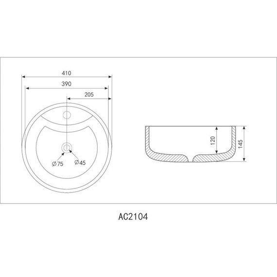Раковина-чаша Abber Bequem 41 см AC2104 - фото 4