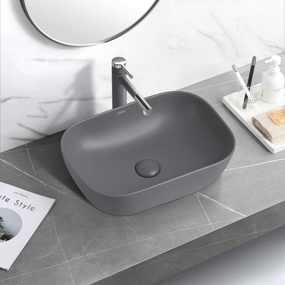 Раковина-чаша Abber Rechteck 46 см AC2200MG, серый матовый - фото 4