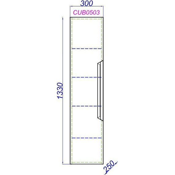 Пенал подвесной Aqwella Cube 30 см CUB0503GR, универсальный, серый - фото 8