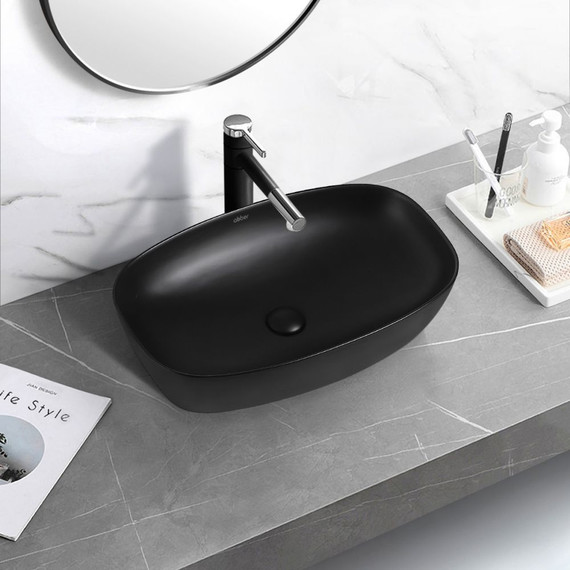 Раковина-чаша Abber Rechteck 60 см AC2206MB, черный матовый - фото 4