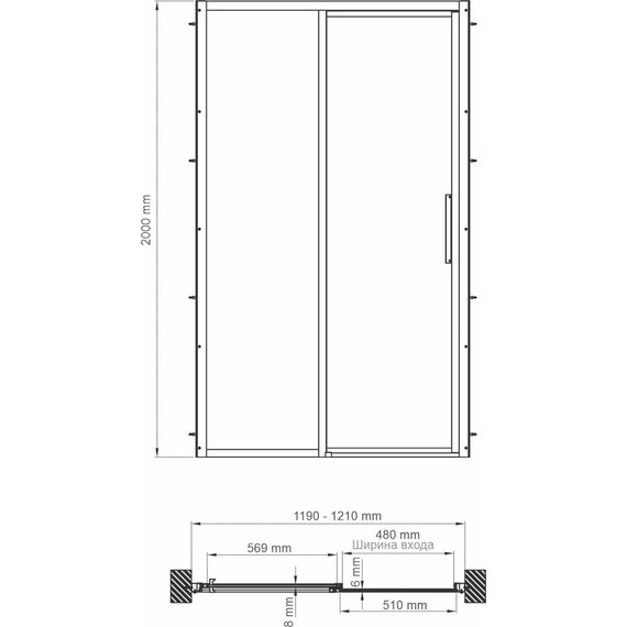 Душевая дверь WasserKraft Lopau 120 см 32S05L, хром/прозрачное - фото 5