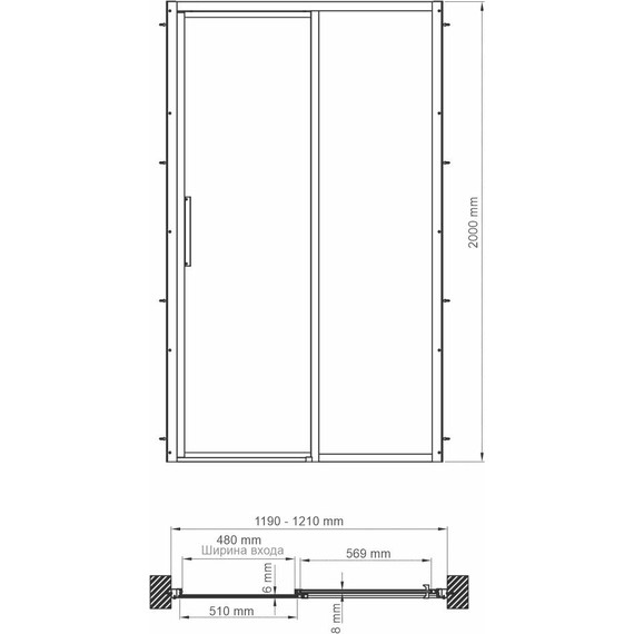 Душевая дверь WasserKraft Lopau 120 см 32S05R, хром/прозрачное - фото 5