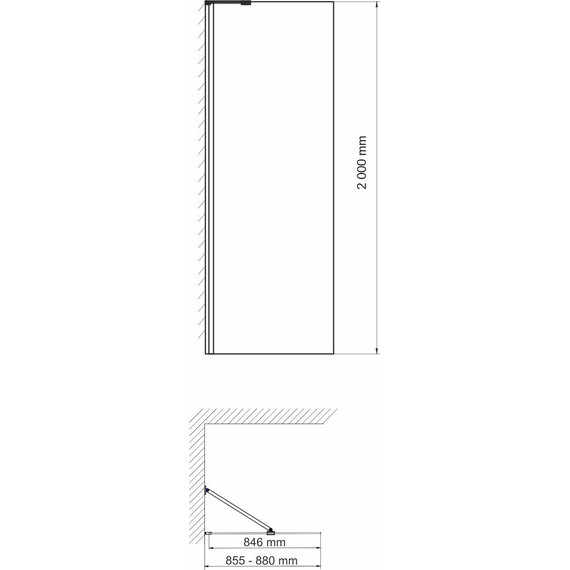 Душевая перегородка WasserKraft Aller 90 см 10H07-RP90 Fixed (стекло 8 мм), хром/прозрачное - фото 4