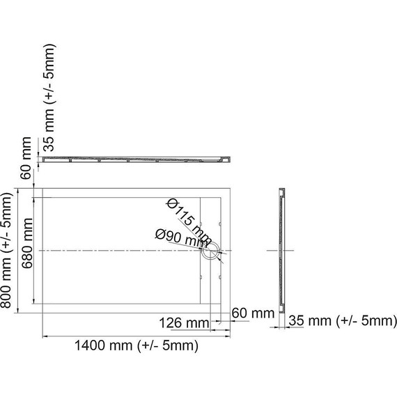 Поддон каменный WasserKraft Mindel 140х80 см 85T35, белый матовый - фото 2