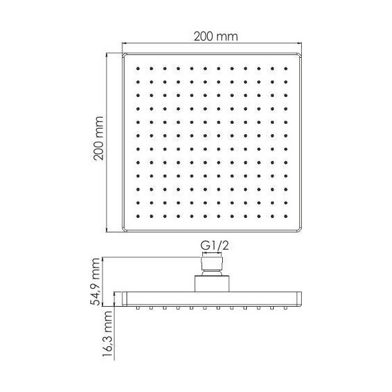 Верхний душ WasserKraft 200x200 мм A140, светлая бронза - фото 4