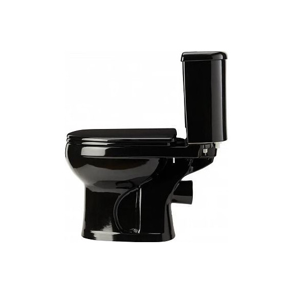 Унитаз-компакт Оскольская керамика Ирида Стандарт (горизонтальный выпуск) с полипропиленовой крышкой 40374130402, черный, Цвет производителя: чёрный - фото 4
