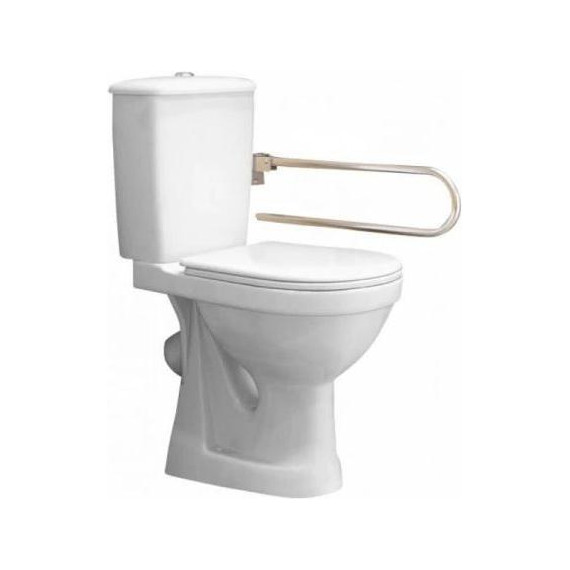 Унитаз-компакт Оскольская керамика Персона Комфорт (косой выпуск) с полипропиленовой крышкой 42301120006 для людей с ограниченными возможностями - фото 2