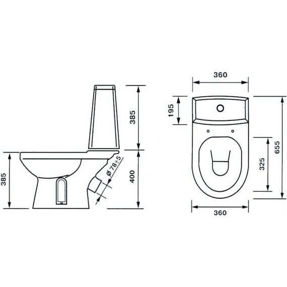 Унитаз-компакт Оскольская керамика Фиона Люкс (косой выпуск) с крышкой дюропласт 43901130021 - фото 4