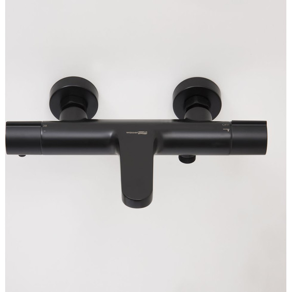 Смеситель для ванны с термостатом WasserKraft Elbe 7411 Thermo, черный - фото 2