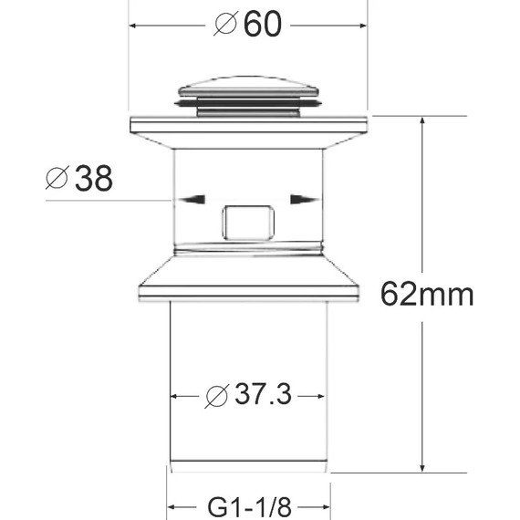 Донный клапан BelBagno BB-PCU-01-IN, сатин - фото 2