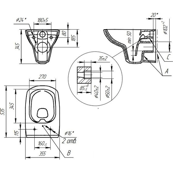 Инсталляция с подвесным унитазом Cersanit Carina XL Co Dpl Eo Slim + Link Pro A64122 - фото 22