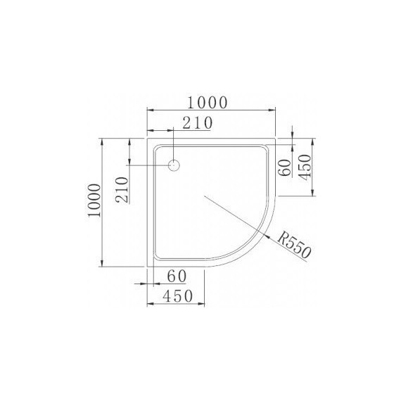 Акриловый поддон Cezares TRAY-A-R-100-550-15-W0 100х100 см - фото 2