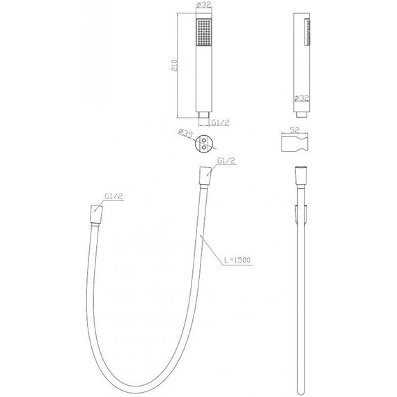 Душевой гарнитур BelBagno UNO-DFS-CRM - фото 2