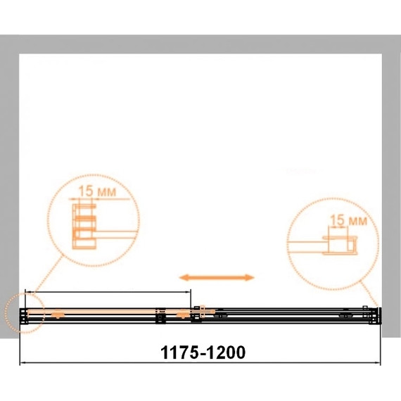 Душевая дверь Cezares 120 см DUET SOFT-M-BF-1-120-C-Cr (стекло 8 мм) хром/прозрачное - фото 2