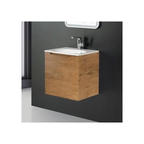Тумба подвесная с раковиной BelBagno ETNA-500-1C-SO-RN-P 50 см, Rovere Nature, Цвет фасада: Rovere Nature - фото 