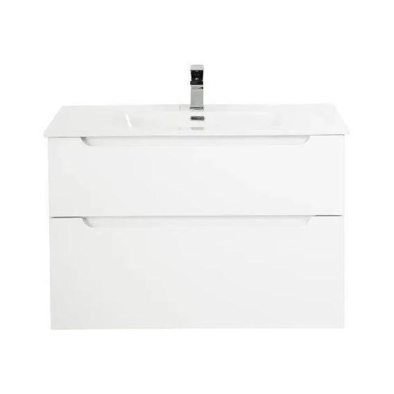 Тумба подвесная с раковиной BelBagno ETNA-H60-800-2C-SO-BL-P 80 см, Bianco Lucido, Цвет фасада: Bianco Lucido - фото 
