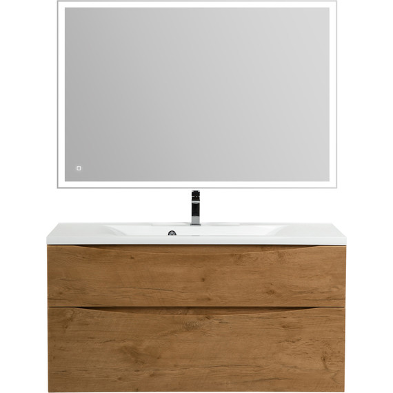 Тумба подвесная с раковиной BelBagno MARINO-H60-1100-2C-SO-RN-P 110 см, Rovere Nature - фото 2