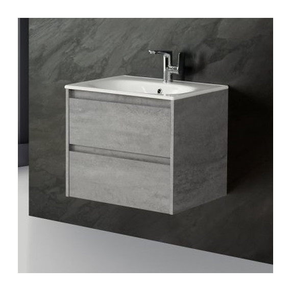 Тумба подвесная с раковиной BelBagno KRAFT-600-2C-SO-CG 60 см, Cemento Grigio, Цвет фасада: Cemento Grigio - фото 