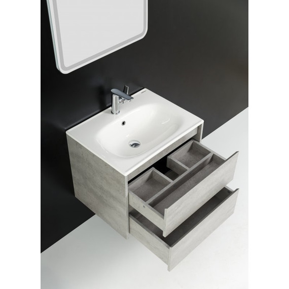 Тумба подвесная с раковиной BelBagno KRAFT-700-2C-SO-CG 70 см, Cemento Grigio - фото 3