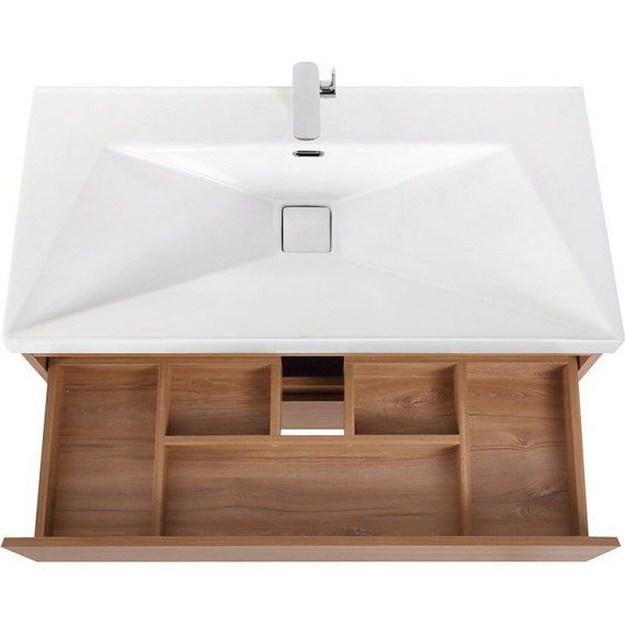 Тумба подвесная с раковиной Cezares MOLVENO-80-2C-SO-NC 80 см, Noce Chiaro - фото 2