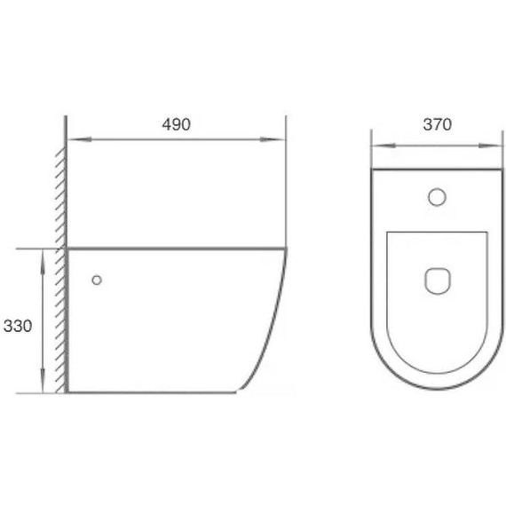 Биде подвесное CeramaLux 2197 -18, черный глянцевый - фото 2