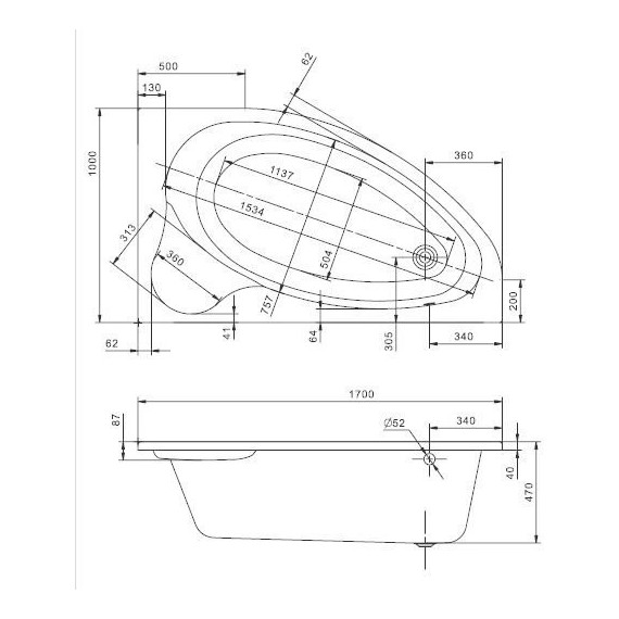 Ванна акриловая Santek Эдера 170x100 см R 1.WH50.1.663 - фото 4