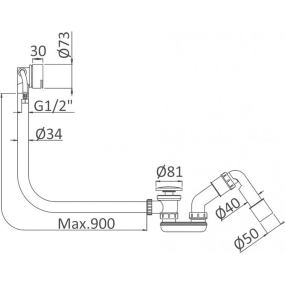 Сифон для ванны Cezares CZR-B-STW - фото 2