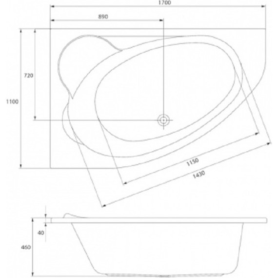 Ванна акриловая Cersanit Kaliope L 170x110 см, Размер - мм: 1700х1100 - фото 10