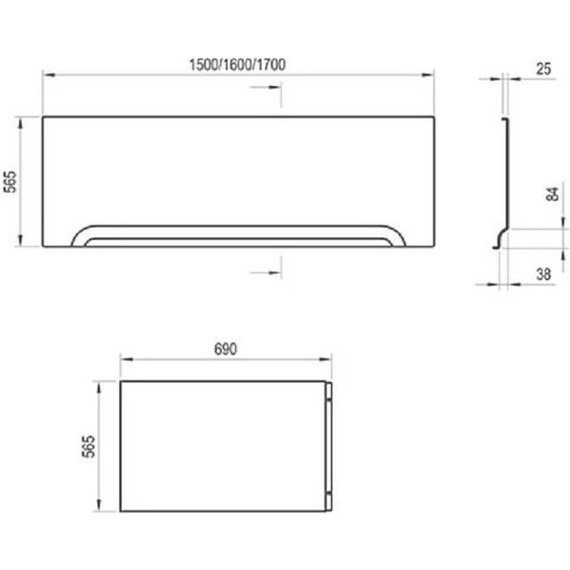 Панель фронтальная для ванны Ravak Vanda II 150 см CZ001P0A00 - фото 3