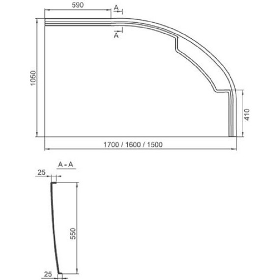 Панель фронтальная для ванны Ravak Rosa II 170 см CZ41200AN0 R - фото 3