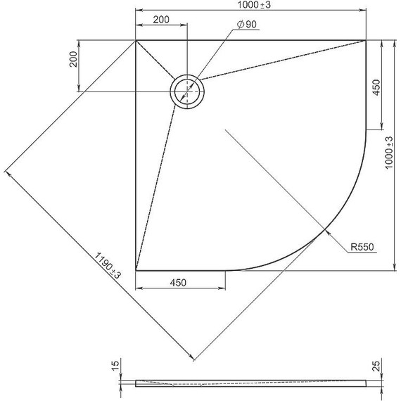 Мраморный поддон Jacob Delafon Tolbiac 100х100 см E6D330RU-WPM, белый матовый - фото 2