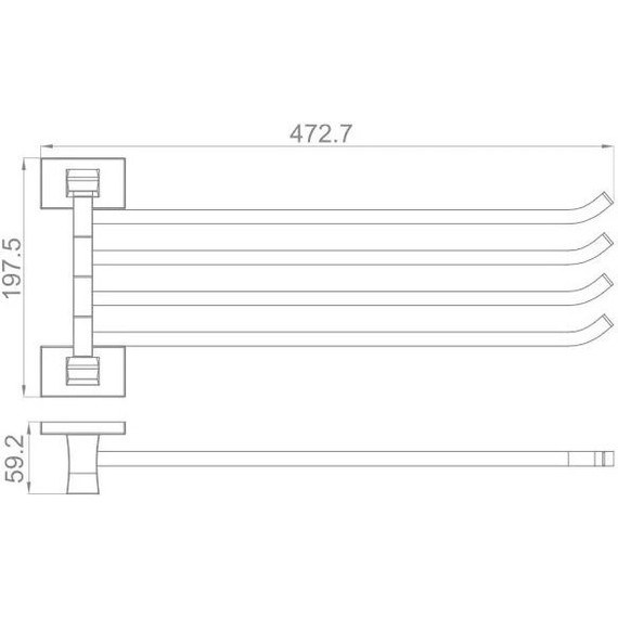 Держатель для полотенец Gappo G0714-6, цвет чёрный - фото 2