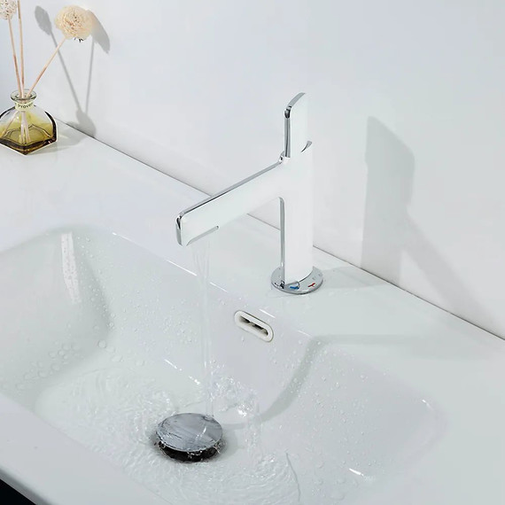 Смеситель для раковины Gappo G1052-88, белый/хром, Цвет производителя: белый - фото 2