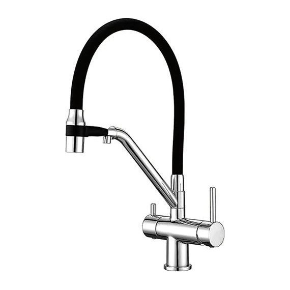 Смеситель для кухни Gappo G4398-80, черный/хром - фото 