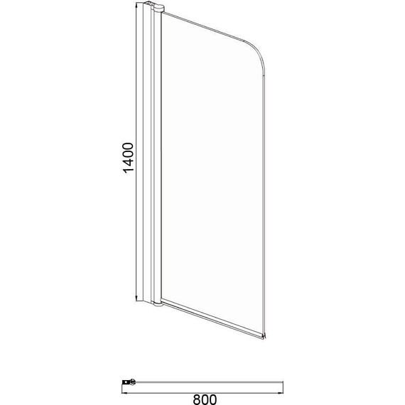 Шторка для ванны Azario Merrit 80х140 см AZ-NF6211 800 Black, черный/прозрачное - фото 3