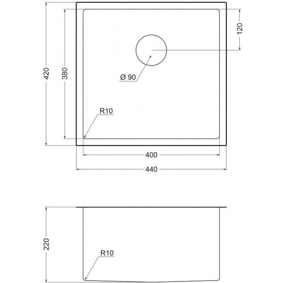 Кухонная мойка Emar EMB-131 PVD Nano Dark 1 мм, чёрный, Цвет производителя: чёрный - фото 2