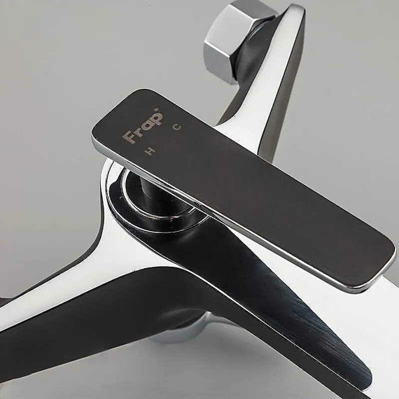 Смеситель для ванны Frap F3257, черный/хром - фото 3