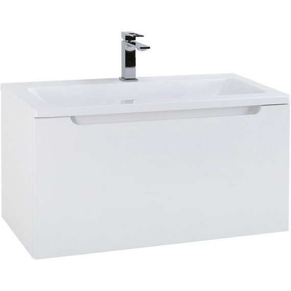 Тумба подвесная с раковиной BelBagno ETNA-M-800/380-1C-SO-BL 80 см, Bianco Lucido - фото 2