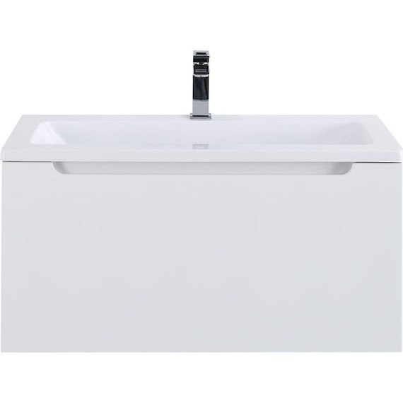 Тумба подвесная с раковиной BelBagno ETNA-M-800/380-1C-SO-BL 80 см, Bianco Lucido - фото 