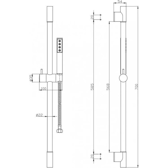 Набор смесителей 3 в 1 для ванны BelBagno Uno, черный матовый - фото 7
