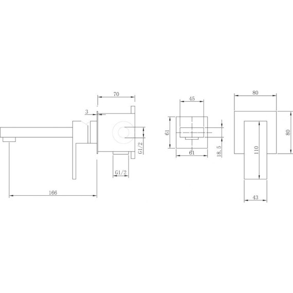 Смеситель для раковины настенный Abber Daheim AF8212G (со скрытой частью) золото матовое, Цвет производителя: золото матовое - фото 3